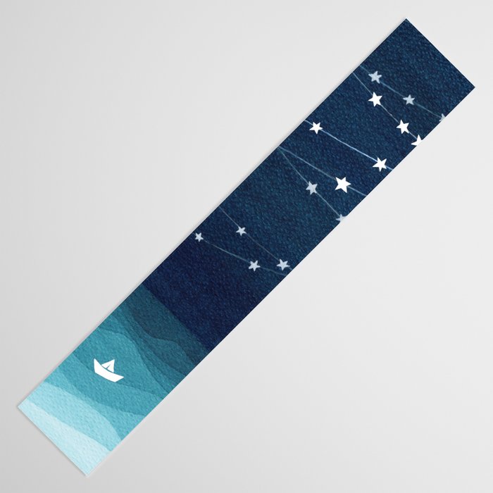 Garlands of stars, watercolor teal ocean Table Runner Gallery Image 3