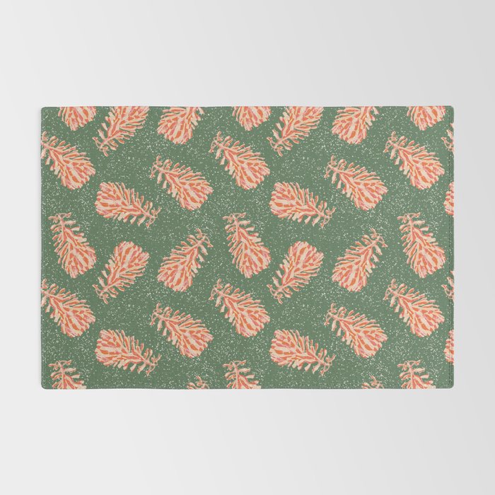 Dancing Pinecones in Sage Green & Red Rug Gallery Image 2