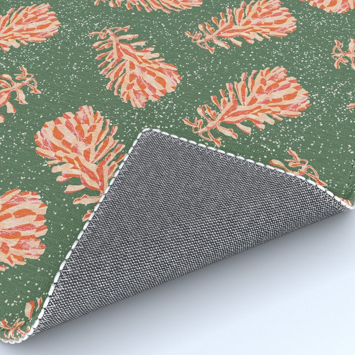 Dancing Pinecones in Sage Green & Red Rug Gallery Image 4