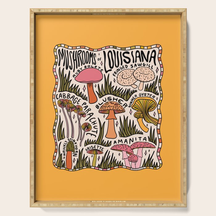 Mushrooms of Louisiana Serving Tray Gallery Image 1