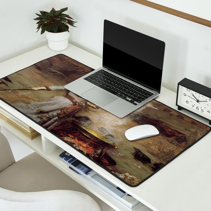 John William Waterhouse The Magic Circle Desk Mat Gallery Image 2