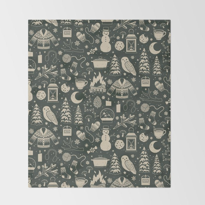 Winter Nights: Forest Throw Blanket Gallery Image 2