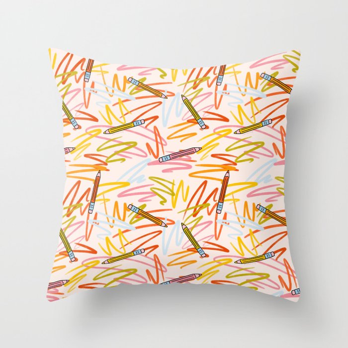 Pencil Print Throw Pillow Gallery Image 1