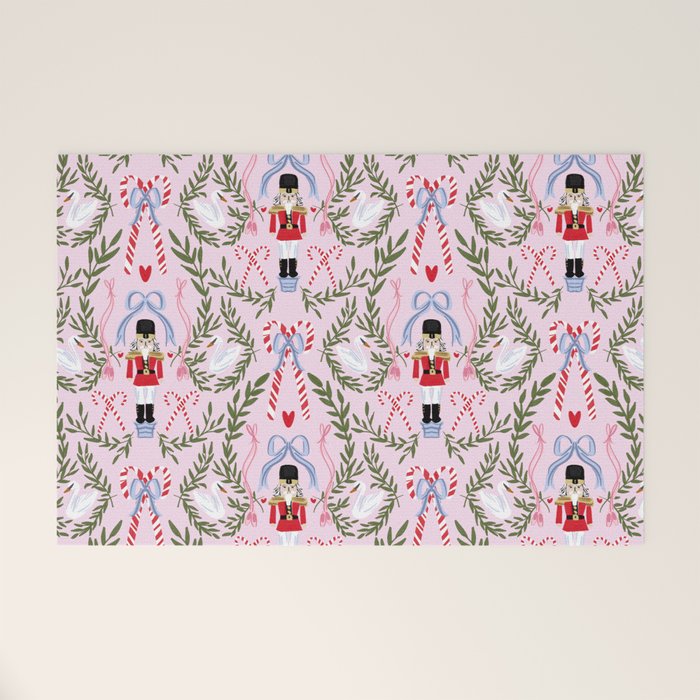Nutcracker Holiday Pattern Welcome Mat Gallery Image 1