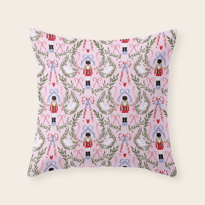 Nutcracker Holiday Pattern Throw Pillow Gallery Image 6