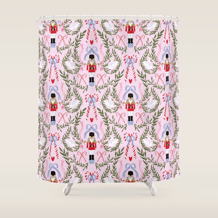 Nutcracker Holiday Pattern Shower Curtain Gallery Image 1