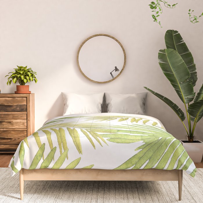 Palms on White Comforter Gallery Image 3