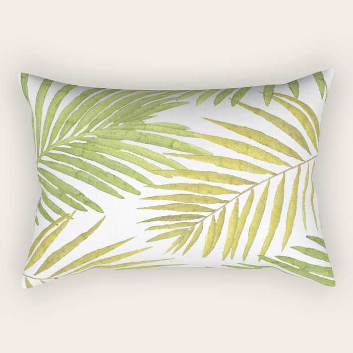 Palms on White Rectangular Pillow Gallery Image 2