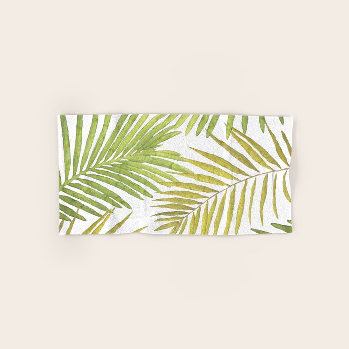 Palms on White Bath Towel Gallery Image 1