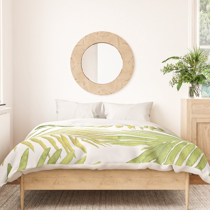 Palms on White Duvet Cover Gallery Image 3