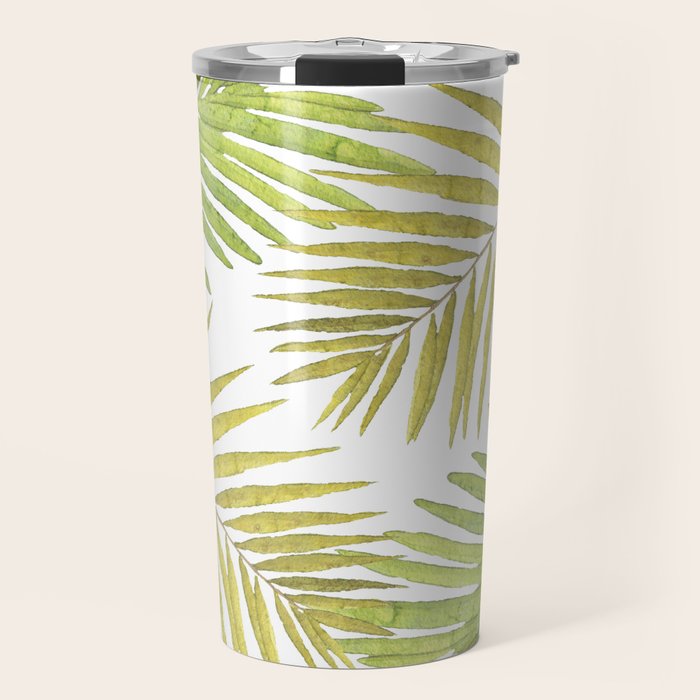 Palms on White Travel Mug Gallery Image 1