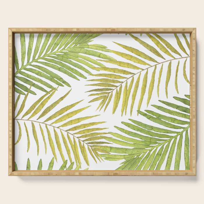 Palms on White Serving Tray Gallery Image 1