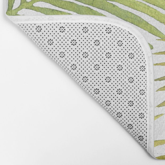 Palms on White Bath Mat Gallery Image 2