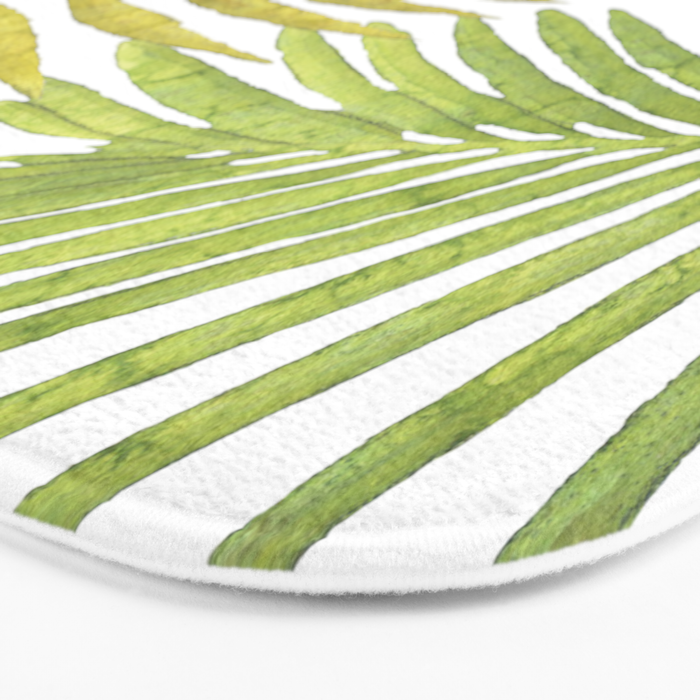 Palms on White Bath Mat Gallery Image 3