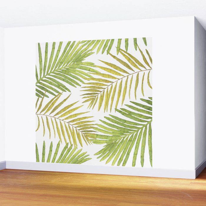 Palms on White Wall Mural Gallery Image 2