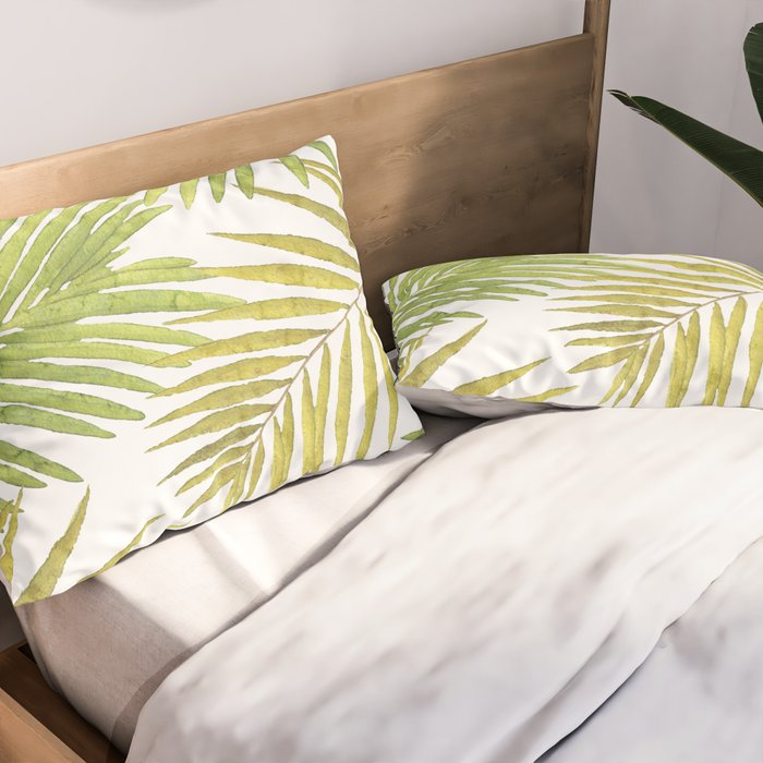 Palms on White Pillow Sham Gallery Image 2
