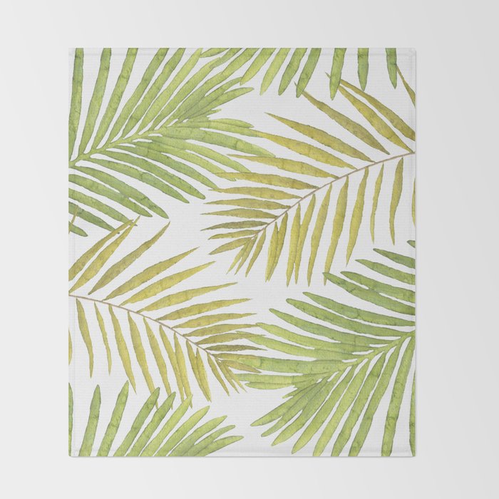 Palms on White Throw Blanket Gallery Image 2