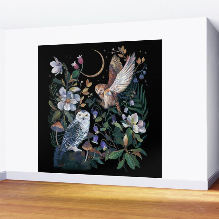 Owls Mushroom Magnolia Wall Mural Gallery Image 2
