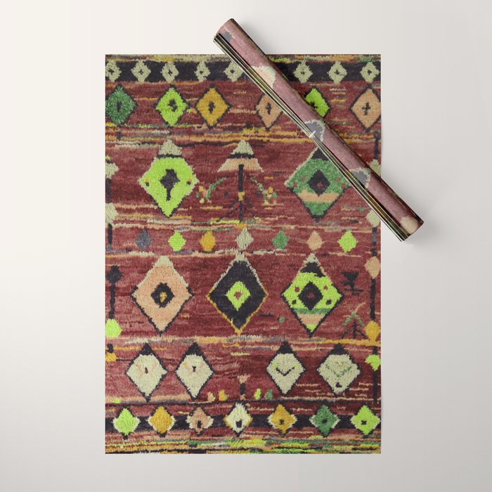 Moroccan Sunset Bohemian Geometric Pattern Wrapping Paper Gallery Image 1
