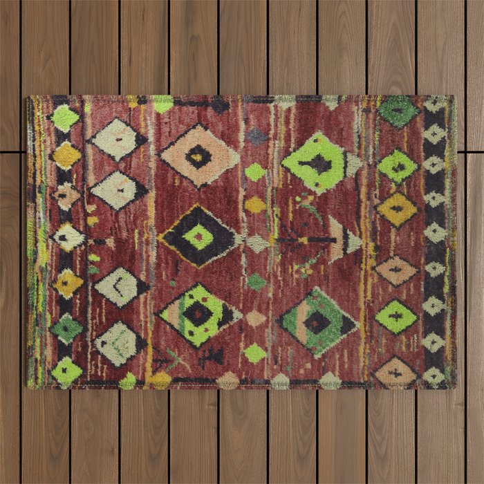 Moroccan Sunset Bohemian Geometric Pattern Outdoor Rug Gallery Image 1