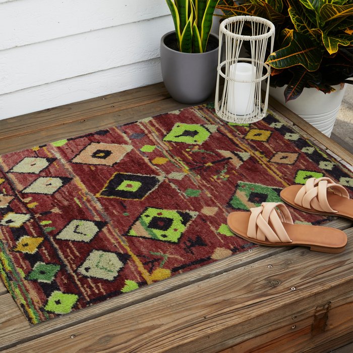 Moroccan Sunset Bohemian Geometric Pattern Outdoor Rug Gallery Image 2