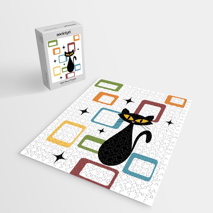 Mid Century black cat Jigsaw Puzzle Gallery Image 2