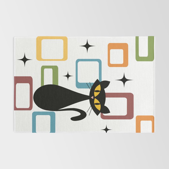 Mid Century black cat Rug Gallery Image 2