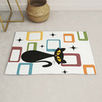 Mid Century black cat Rug Gallery Image 1