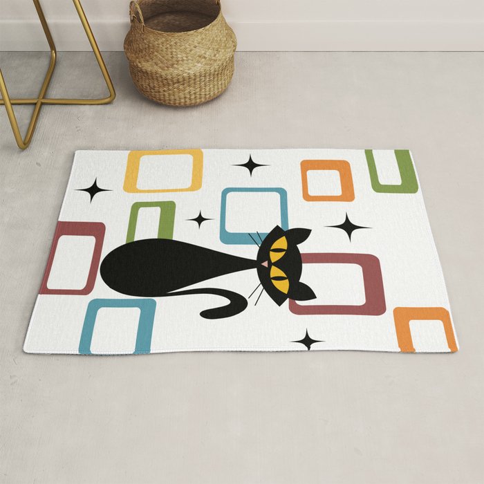Mid Century black cat Rug Gallery Image 1