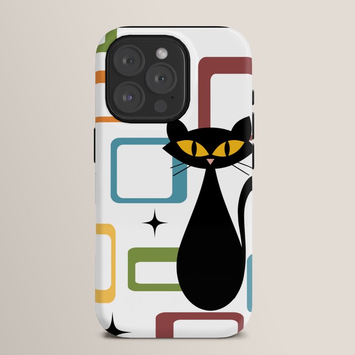 Mid Century black cat iPhone Case Gallery Image 15