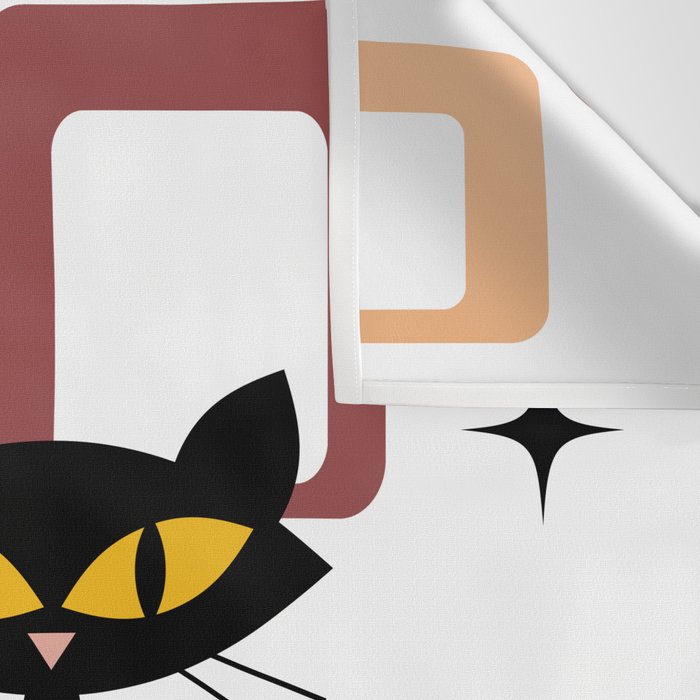 Mid Century black cat Wall Tapestry Gallery Image 3