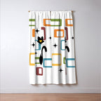 Mid Century black cat Window Curtain Gallery Image 3