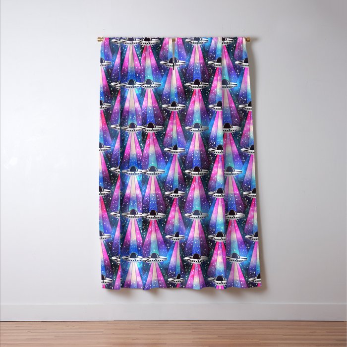 Cosmic UFO Window Curtain Gallery Image 3