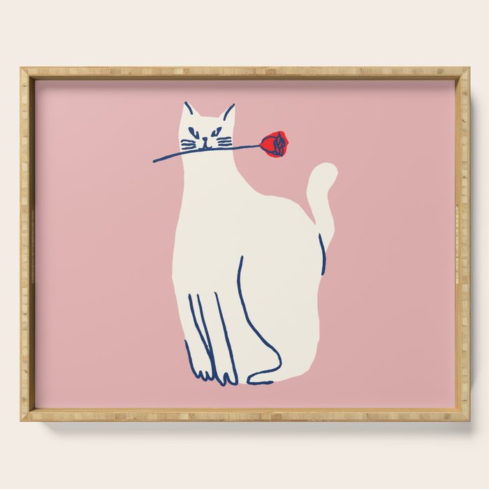Casanova cat - the whimsical Catsanova Serving Tray Gallery Image 1