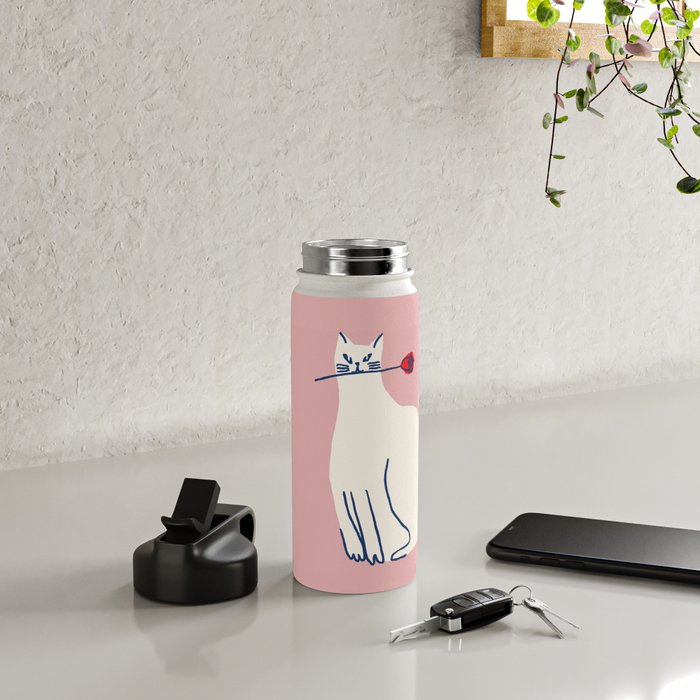 Casanova cat - the whimsical Catsanova Water Bottle Gallery Image 4