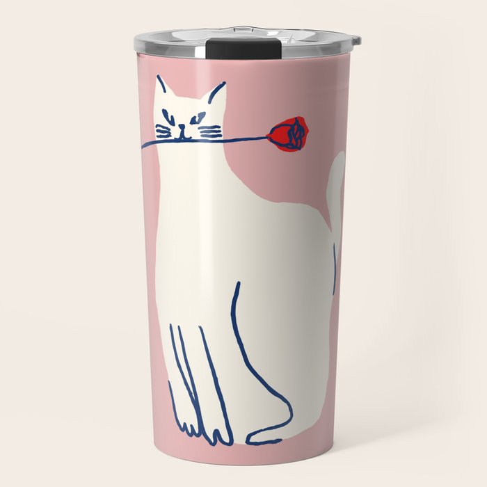 Casanova cat - the whimsical Catsanova Travel Mug Gallery Image 1