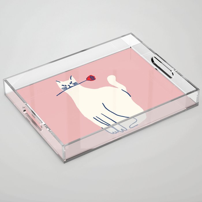 Casanova cat - the whimsical Catsanova Acrylic Tray Gallery Image 1