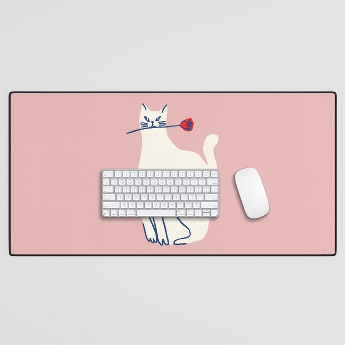 Casanova cat - the whimsical Catsanova Desk Mat Gallery Image 1