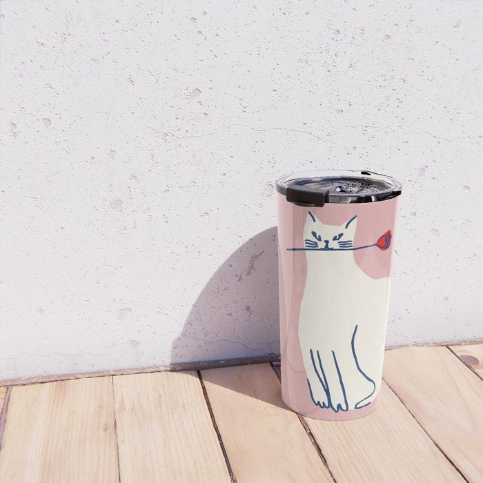 Casanova cat - the whimsical Catsanova Travel Mug Gallery Image 4