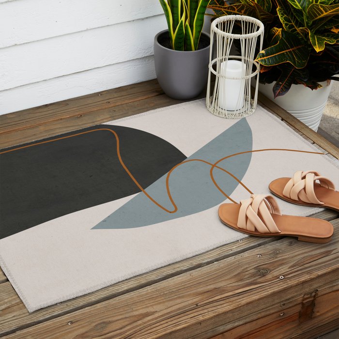 Minimal Abstract Art 3 Outdoor Rug Gallery Image 2