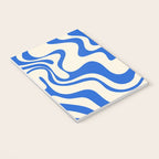 Retro Liquid Swirl Abstract Pattern in Cobalt Blue Cream 3 Notebook Gallery Image 3