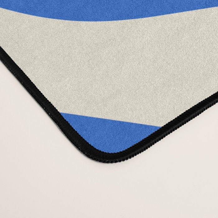 Retro Liquid Swirl Abstract Pattern in Cobalt Blue Cream 3 Desk Mat Gallery Image 4