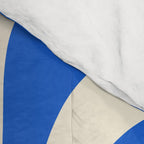 Retro Liquid Swirl Abstract Pattern in Cobalt Blue Cream 3 Comforter Gallery Image 4