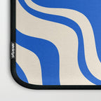 Retro Liquid Swirl Abstract Pattern in Cobalt Blue Cream 3 Laptop Sleeve Gallery Image 3