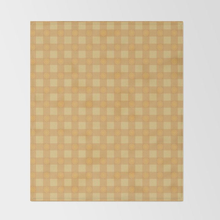 Gingham Flower Throw Blanket Gallery Image 2