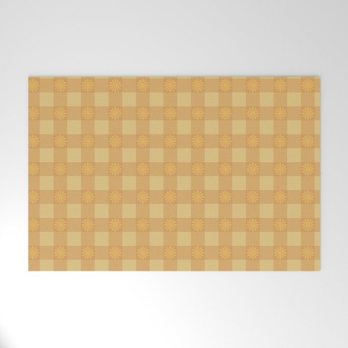 Gingham Flower Welcome Mat Gallery Image 1