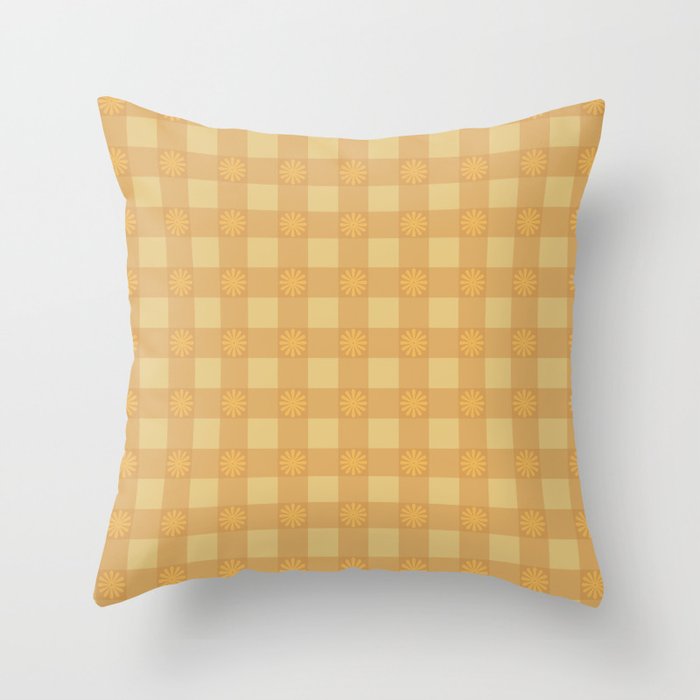 Gingham Flower Throw Pillow Gallery Image 6