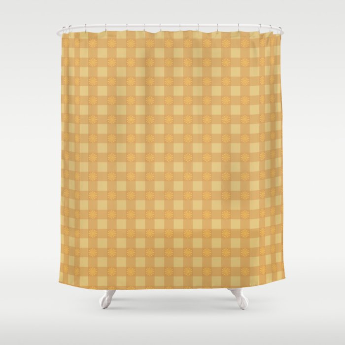 Gingham Flower Shower Curtain Gallery Image 1
