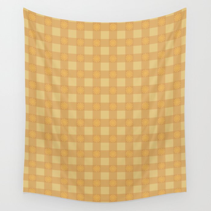 Gingham Flower Wall Tapestry Gallery Image 4