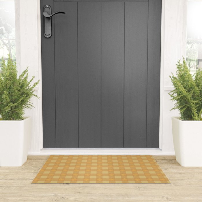 Gingham Flower Welcome Mat Gallery Image 3